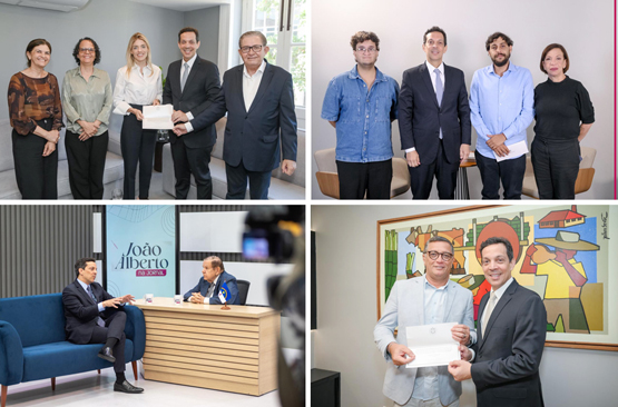 Conselheiro Carlos Neves realiza visitas para veículos de imprensa de Pernambuco. Foto: Alysson Maria.